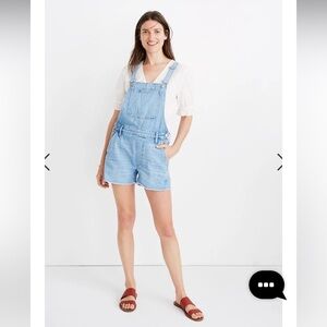 Madewell Adirondack Short Overalls in Phillips Wash